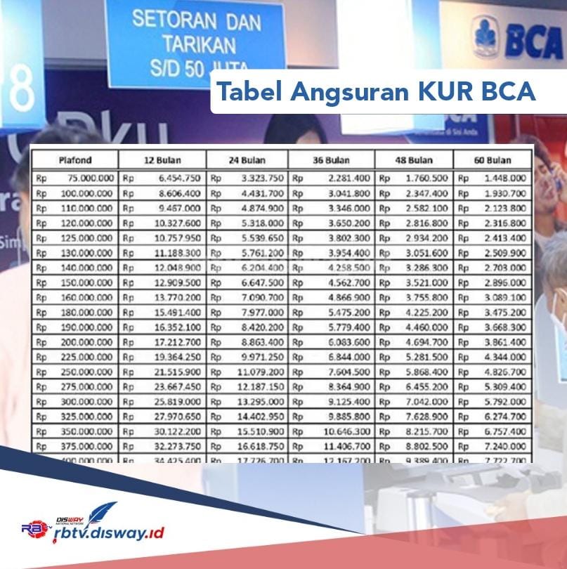 Simulasi Cicilan KUR BCA 2024 Plafon Rp 50 Juta, Ini Cara Dapat Angsuran Rp 966 Ribu