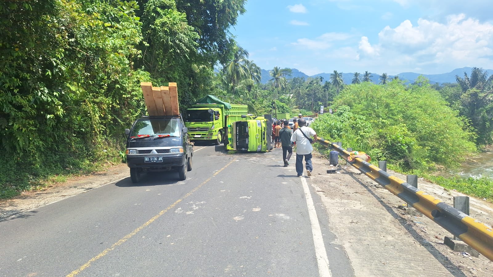 Ini Penyebab Kecelakaan Tunggal Dump Truk di Taba Penanjung yang Sebabkan Macet Total