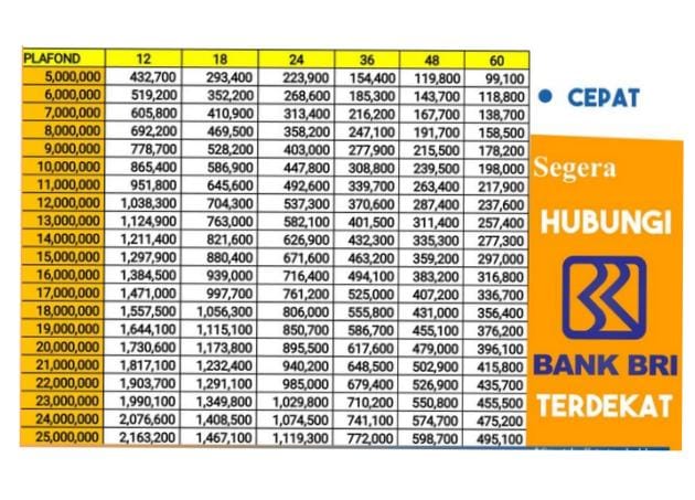 Simulasi Tabel Angsuran KUR BRI 2024 Asal Punya KTP dan KK Pinjam Rp 25 Juta Cair Cepat