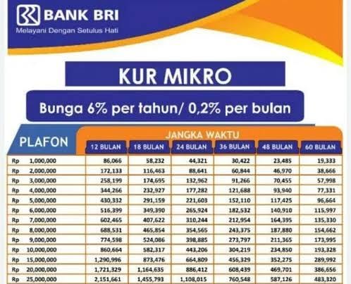 KUR BRI Online, Cek Tabel Cicilan KUR BRI Terbaru April 2024 Pinjaman Rp 10 Juta-Rp 50 Juta Tanpa Jaminan