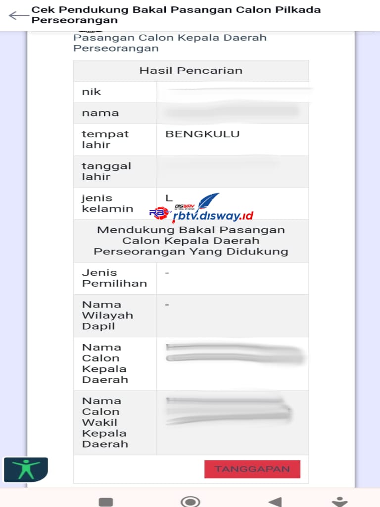 Cara Cek NIK KTP, Kamu Pendukung Siapa di Bakal Pasangan Calon Kepala Daerah Perseorangan Pilkada 2024