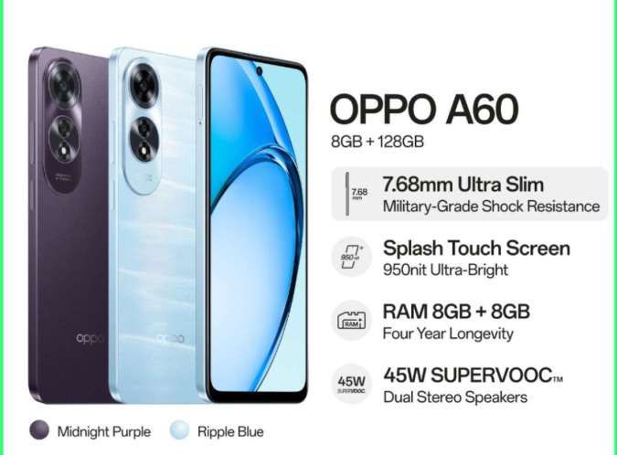 Menyesal jika Tidak Punya, Ini Spesifikasi dan Harga Terbaru Oppo A60