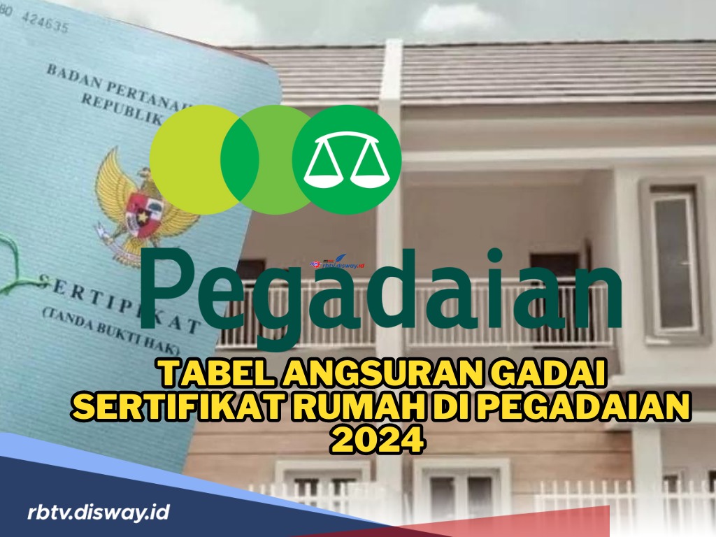 Tabel Angsuran Gadai Sertifikat Rumah di Pegadaian 2024, Simak Pola Angsurannya