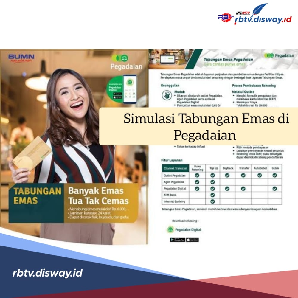 Simulasi Tabungan Emas di Pegadaian dengan Modal 1 Gram Emas, Begini Cara Menabungnya Lewat Online