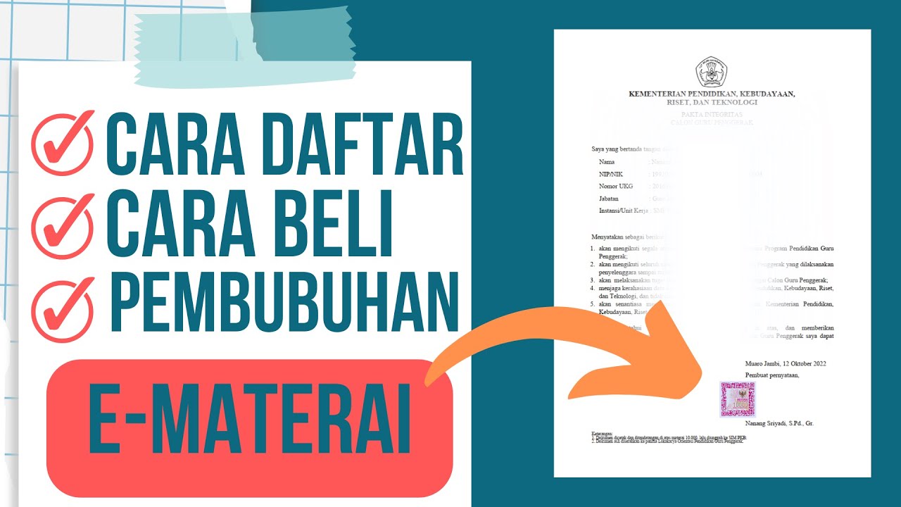 Cara Beli E Meterai untuk Pemberkasan Pendaftaran Seleksi CPNS dan PPPK 2023