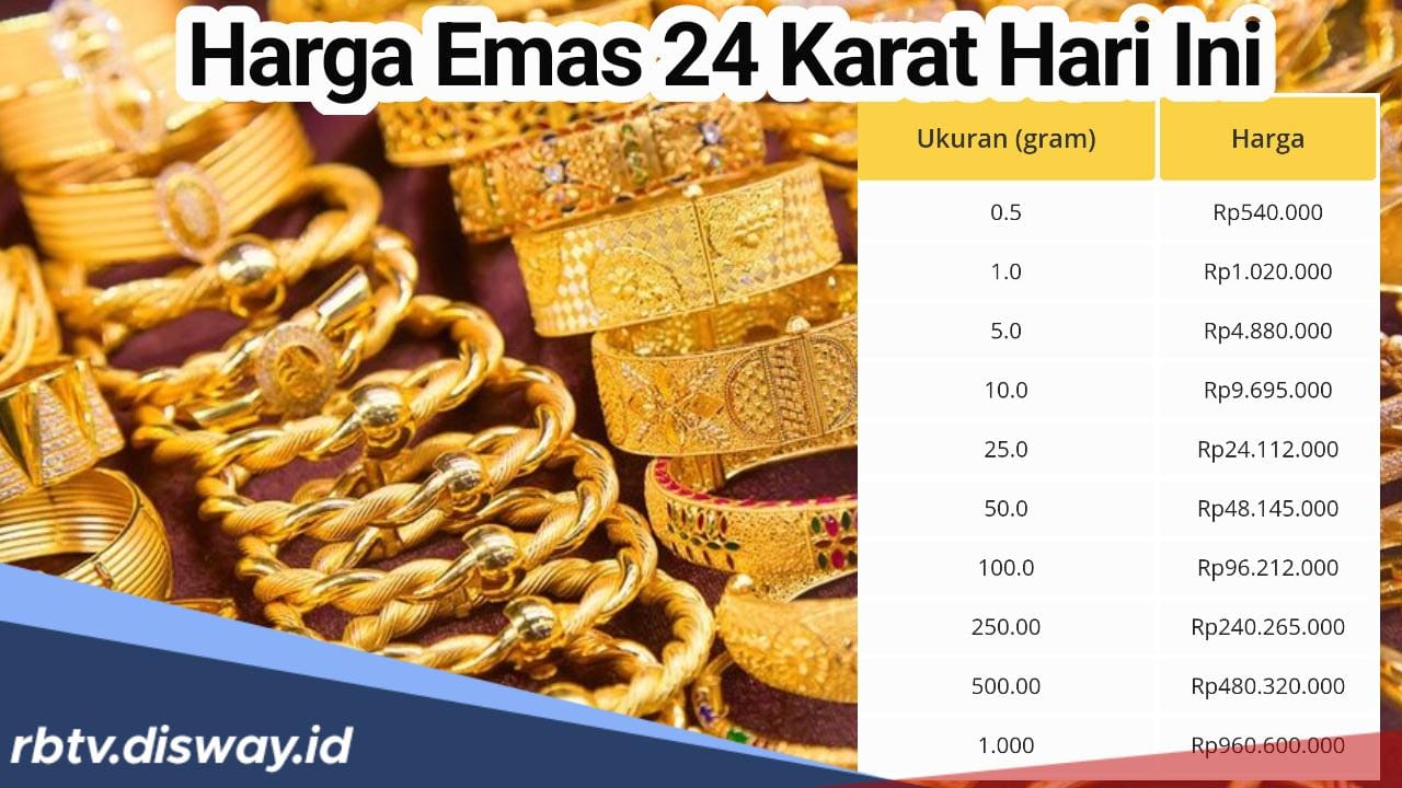 Update Terbaru, Segini Harga Emas Perhiasan 24 Karat Hari Ini 