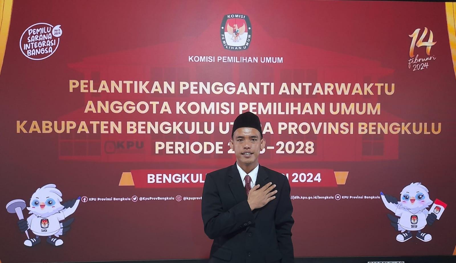 KPU RI Lantik PAW Komisioner KPU Bengkulu Utara