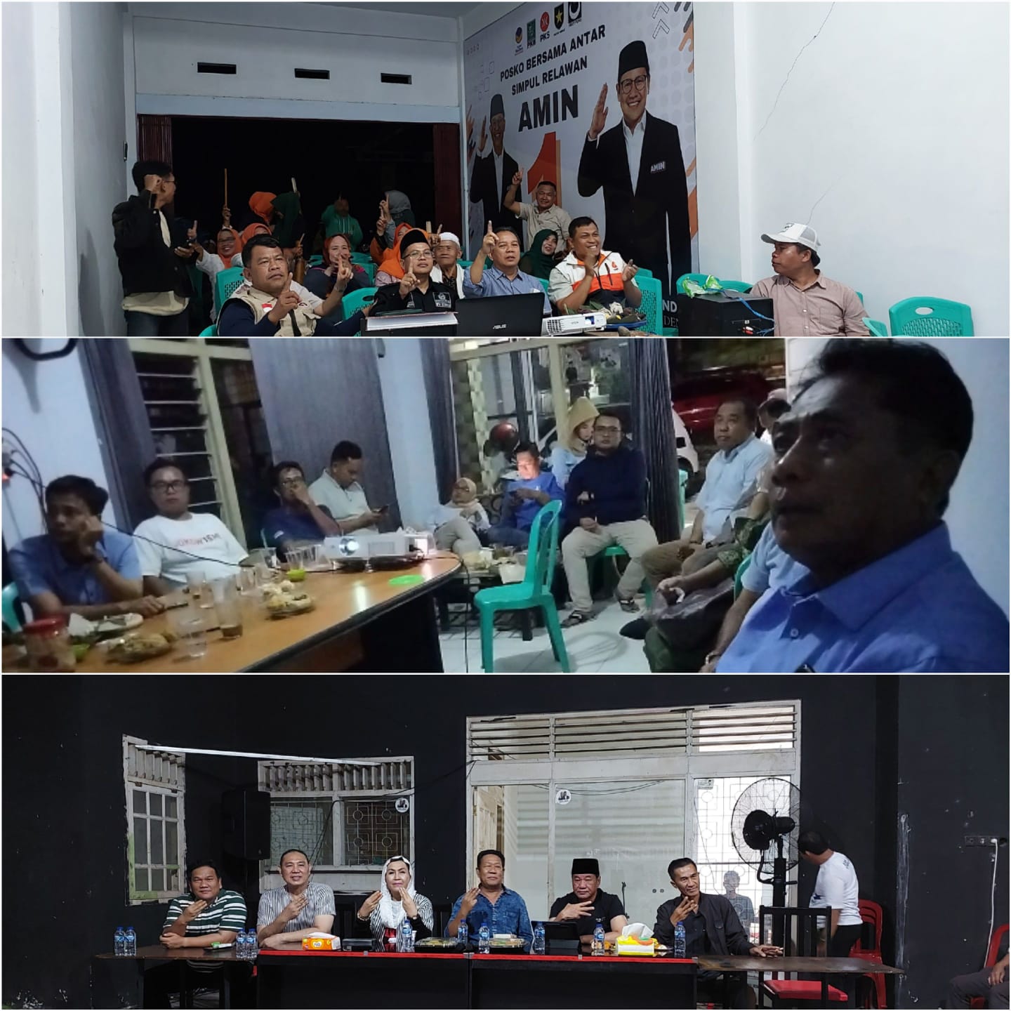 Debat Perdana Capres, Seluruh Tim Daerah Nobar di Posko Kemenangan