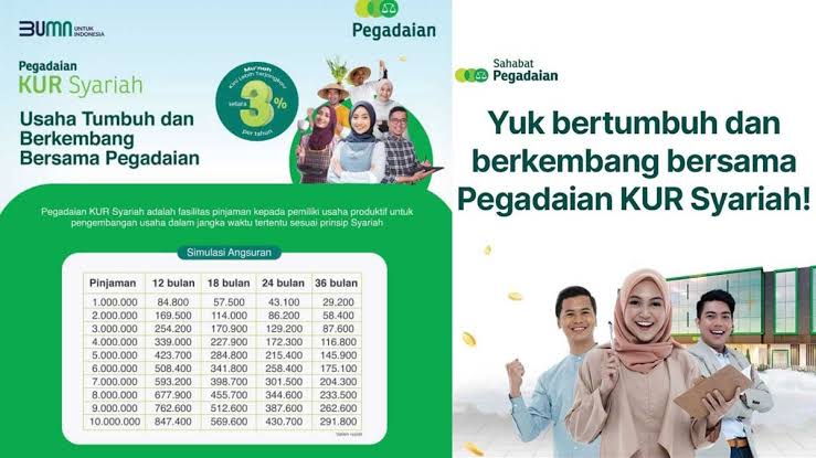 Cara Pinjam KUR Pegadaian Syariah 2024 Rp50 Juta, Tanpa Bunga Cicilan Mulai Rp1 Jutaan per Bulan