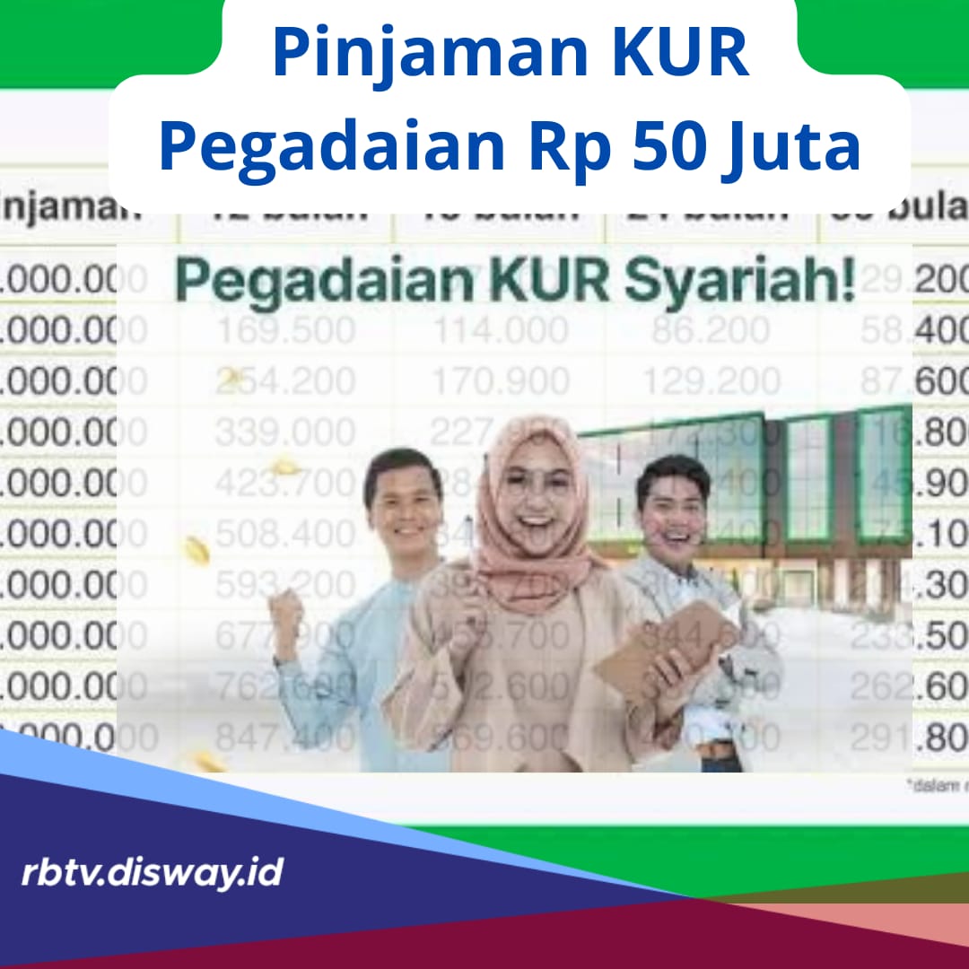 Pinjaman KUR Pegadaian Syariah 2024, Plafon Rp 50 Juta, Tenor Sampai 36 Bulan Cicilan Terjangkau