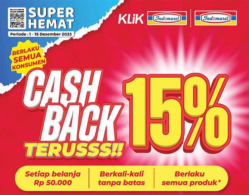 Ada Cashback 15% di Indomaret Dari Tanggal 1-15 Desember Untuk Semua Konsumen, Cek Promo Lainnya di Sini