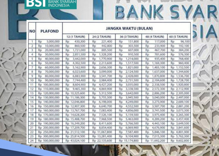 KUR Syariah Daerah Ini Kebagian Rp 306 M, Siapkan Syarat dan Cek Tabel Angsuran KUR BSI 2024 Plafon Rp 50 Juta