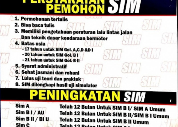 Buat SIM Baru, Umur Tak Lagi 17 Tahun, Ini Biaya, Syarat Lengkap dan Golongannya 