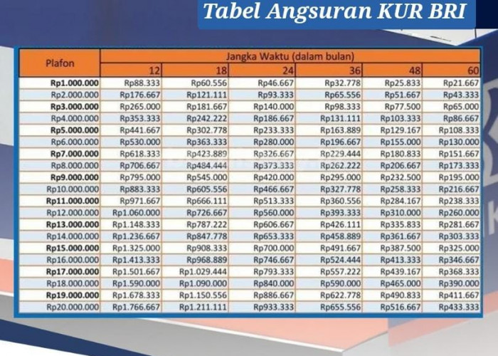 Angsuran KUR BRI 2024 Pinjaman Rp 65 Juta, Cicilan Bisa di Cek Lewat BRImo 