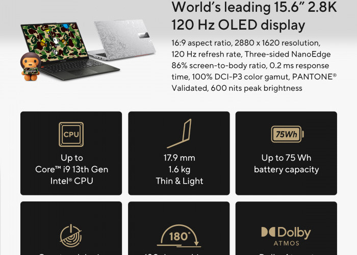 Asus Vivobook S 15 OLED BAPE Edition K5504, Laptop yang Dengan Spesifikasi Kelas Atas   