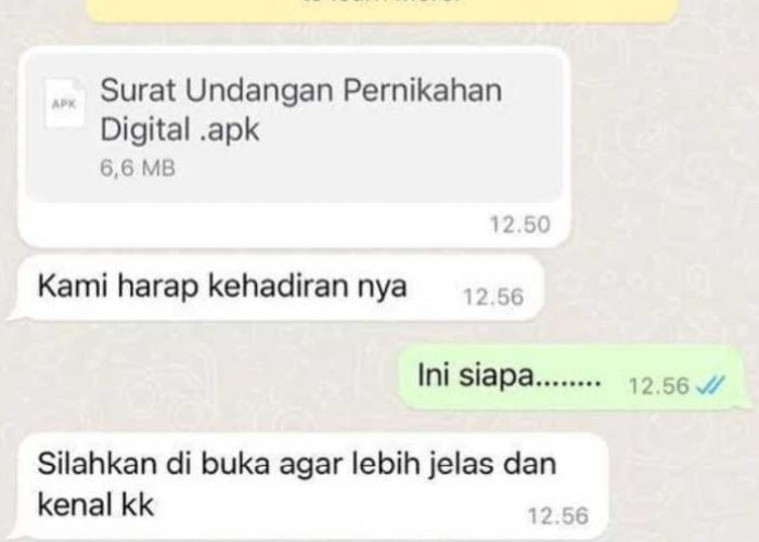 Waspada, Marak Penipuan Via WhatsApp dengan Mengirimkan Undangan Pernikahan 