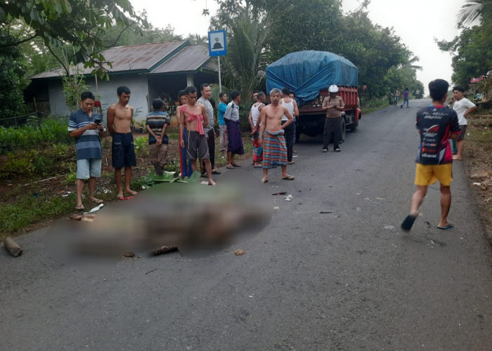 Hindari Pejalan Kaki, Pemotor Terlindas Truk Bermuatan Batu Bara