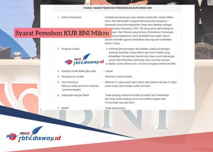 KUR BNI 2024, Ini Syarat Pemohon KUR Mikro serta Simulasi Cicilan Pinjaman Rp 25 Juta 