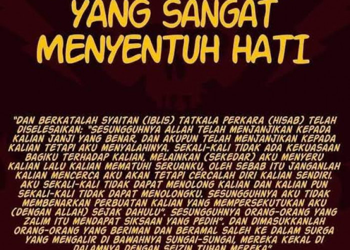 Isi Khutbah Iblis di Hari Akhir yang Menyayat Hati ke Para Pengikutnya, Semua yang Mendengar pun Menangis