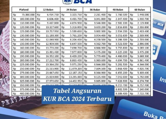 Tabel Angsuran KUR BCA 2024 Terbaru Plafon Rp 10 Juta Sampai Rp 125 Juta, Proses Cepat dan Syarat Mudah