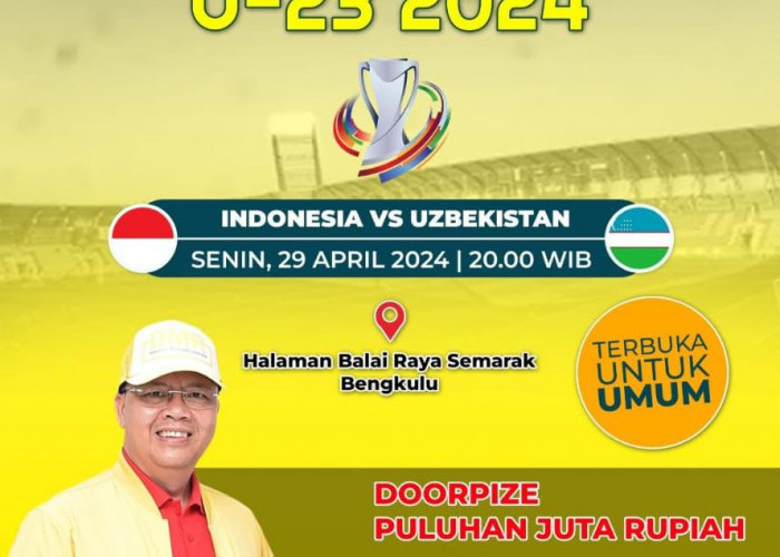 Dukung Timnas Indonesia di Semifinal Piala Asia U-23, Gubernur Bengkulu Gelar Nobar di Balai Raya Semarak