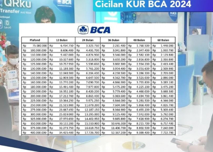 Simulasi Cicilan KUR BCA 2024 Pinjaman Rp 5 Juta-Rp 30 Juta, Pengajuan Tanpa Jaminan