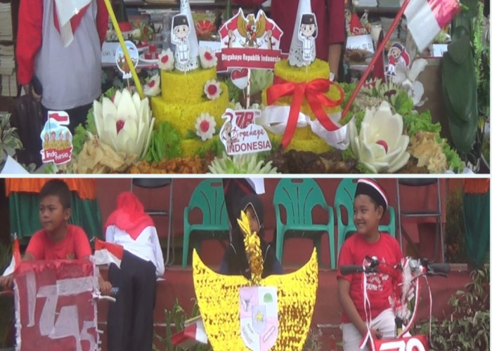 Kemeriahan HUT  Kemerdekaan RI ke-78, SDN 16 kota Bengkulu Adakan Lomba Nasi Tumpeng dan Sepeda Hias