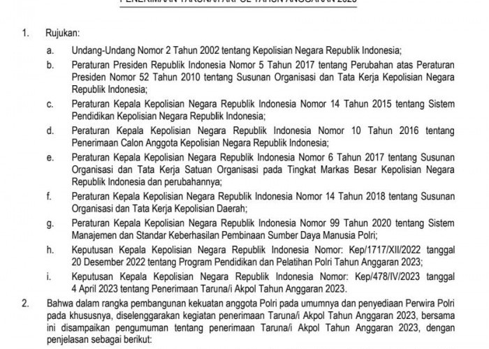 Dibuka, Kuota Akpol 2023 175 Orang, Syaratnya Minimal Tamat SMA dan Usia Maksimal 21 Tahun