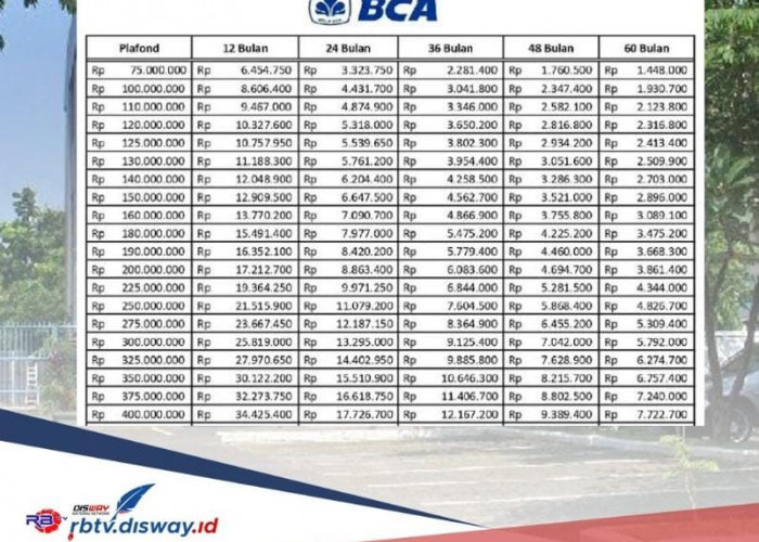 Simak, Ini Rincian Bunga KUR BCA 2024, Pinjam Rp 100 Juta Tempo 3 Tahun Segini Angsurannya