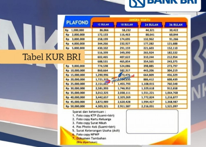 KUR BRI 2024 Pinjaman Rp 100 Juta, Penuhi Syarat Ini Dapat Cicilan Rp 1 Jutaan