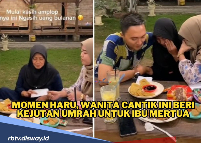 Momen Haru, Wanita Cantik Ini Beri Kejutan Umrah untuk Ibu Mertua, Bikin Warganet Mewek