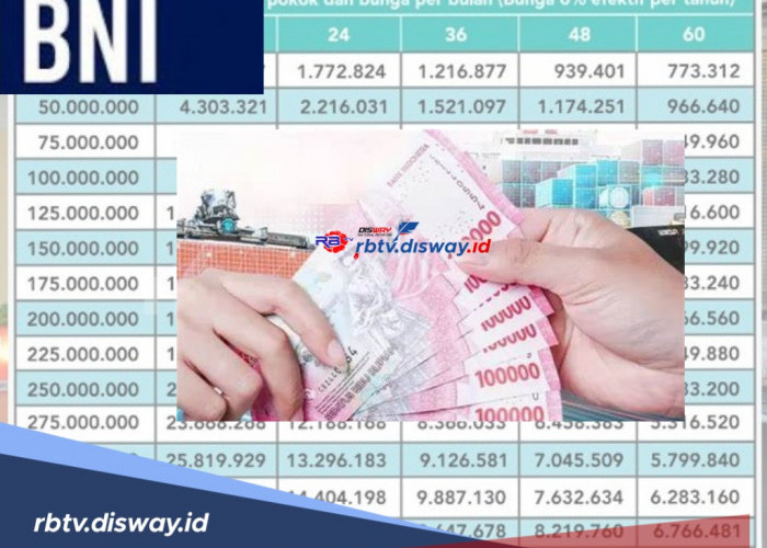 KUR BNI 2024 Tabel Angsuran Pinjaman Rp40-50 Juta, Ini Cicilan Per Bulan dan Syarat Pengajuannya