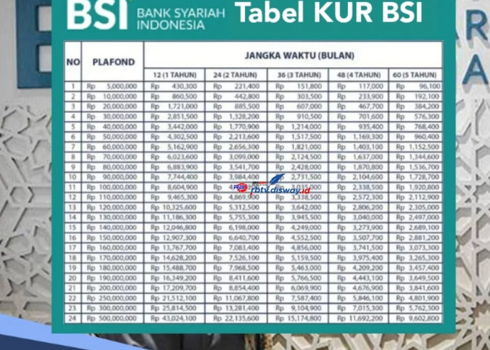 Angsuran KUR BSI 2024 Plafon Rp 25 Juta, Tenor Angsuran 36 Bulan Rp760 Ribu dan Ini Syarat Pengajuannya