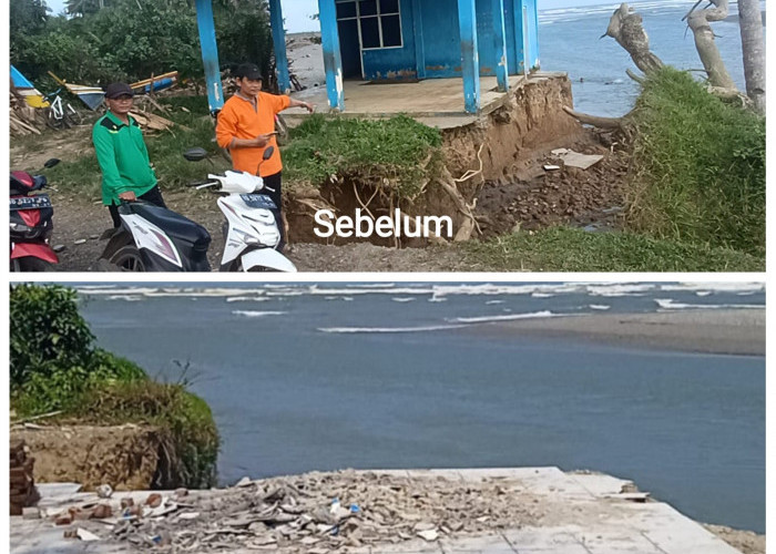 Gedung TPI Ketapang Baru Seluma Hanyut Diseret Ombak Laut