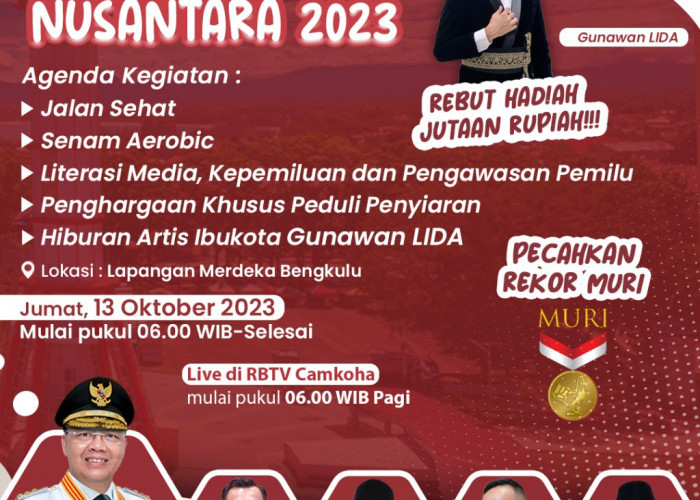 Ayo...Ikut Pecahkan Rekor MURI Gebyar Literasi Nusantara di Lapangan Merdeka Jumat Pagi