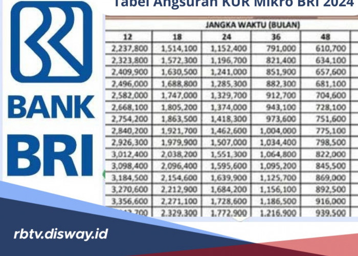 Tabel Angsuran KUR Mikro BRI 2024, Plafon Pinjaman Rp10-50 Juta, Bunga 0.55 Persen per Bulan 