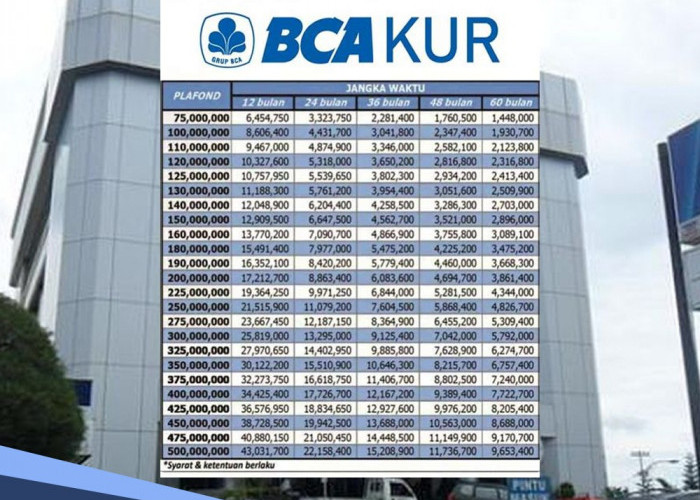 Tabel Angsuran KUR BCA 2024 Pinjaman Rp 35 Juta Suku Bunga Kompetitif, Ini Syarat agar Lolos Pinjaman