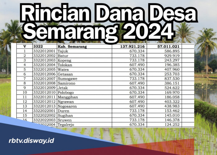 Berikut Rincian Dana Desa 2024 di Kabupaten Semarang, Desa mana Paling Besar?