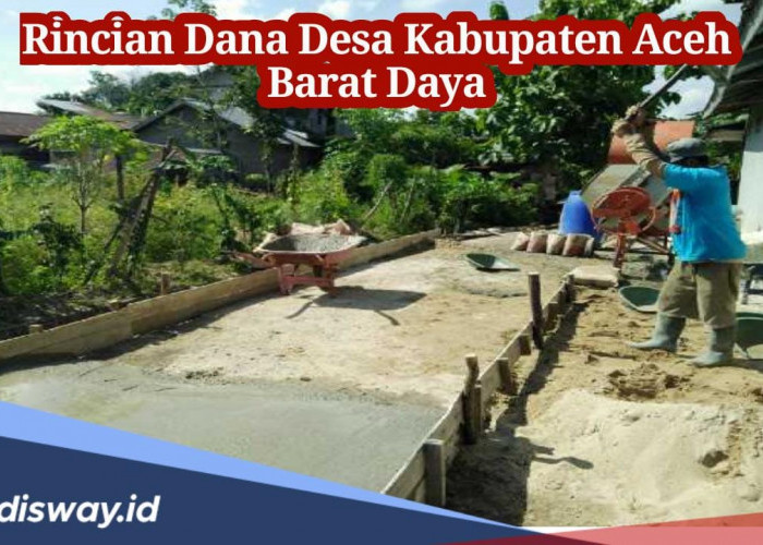 Rincian Dana Desa Kabupaten Aceh Barat Daya 2024, Segini Nominal Kucuran Dana Setiap Desanya