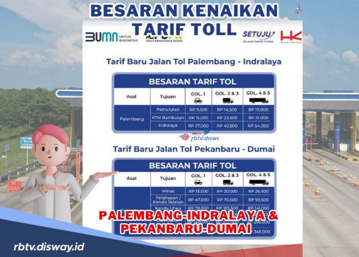 Naik Besok! Segini Besaran Tarif Tol Palembang-Indralaya dan Pekanbaru-Dumai 