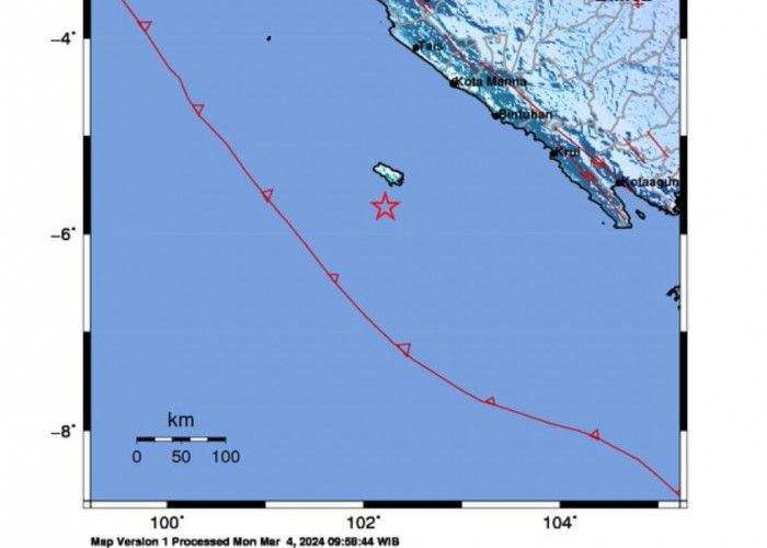 Gempa Berkekuatan M 5,6 SR Guncang Bengkulu, Pusatnya di Enggano