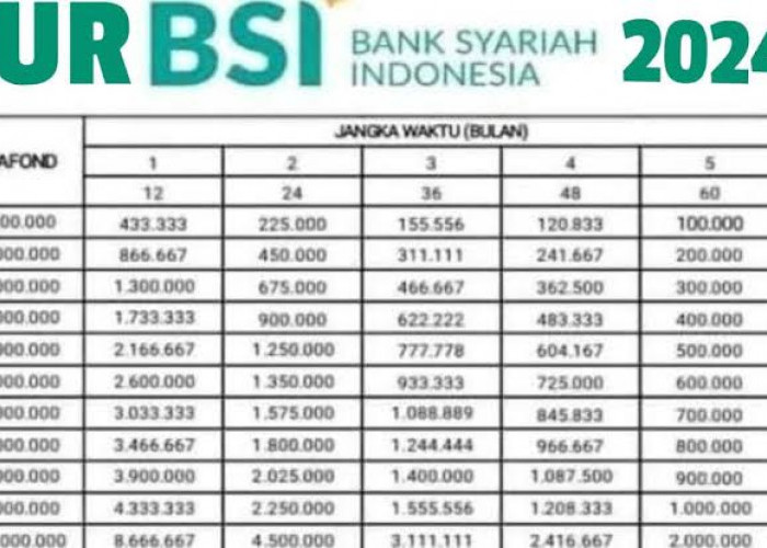 Pinjaman KUR di Bawah Rp 50 Juta Tanpa Bunga, Ini Tabel Cicilan KUR BSI 2024 Pinjaman Rp 25 Juta-Rp 40 Juta