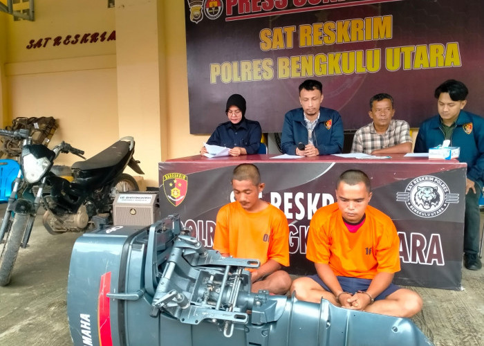 Modus Mancing, 2 Pria Asal Kabupaten Bengkulu Tengah Curi Mesin Kapal Milik Nelayan