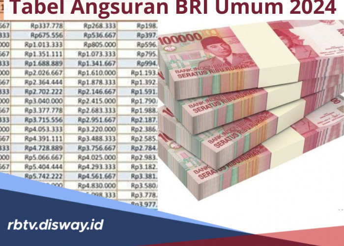 Tabel Angsuran BRI Umum 2024, Bisa Ajukan Pinjaman Rp 60 Juta, Cek Jenis dan Besaran Bunga