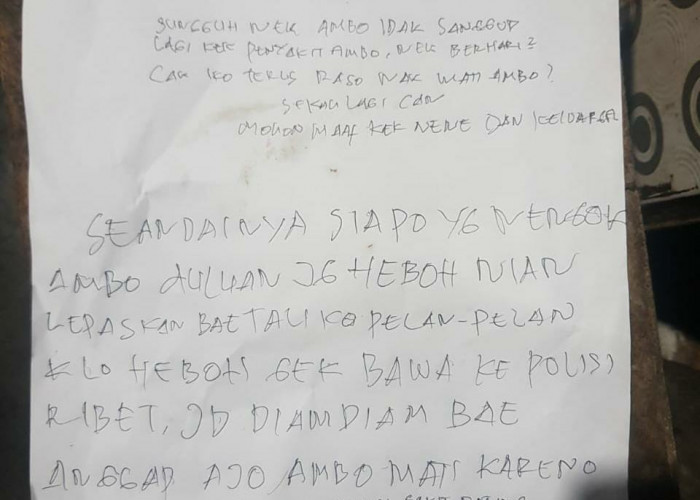 Ini Isi Surat Terakhir Penjual Sate Sebelum Ditemukan Gantung Diri