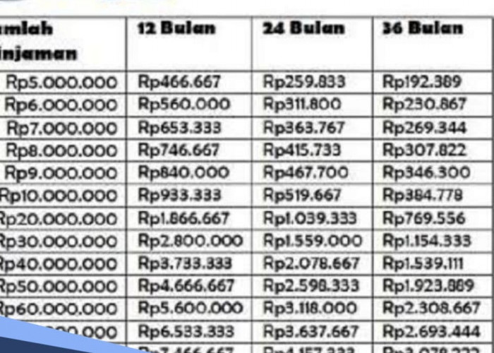 Jangka Waktu hingga 5 Tahun, Berikut Tabel Angsuran KUR BCA 2024 Pinjaman Rp10-50 Juta, Proses Cepat