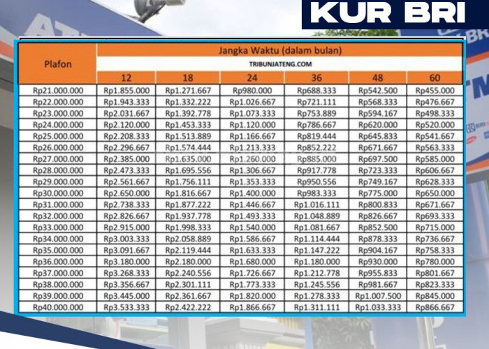 Ada Perubahan, Plafon KUR Mikro BRI 2024 hanya Sampai Segini, Ini Tabel Angsuran Pinjaman Rp 70 dan 75 Juta