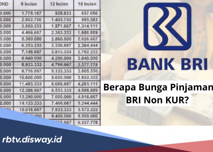 Ini Bunga Pinjaman BRI Non KUR? Lengkap dengan Tabel Angsuran Pinjaman Rp 50 Juta