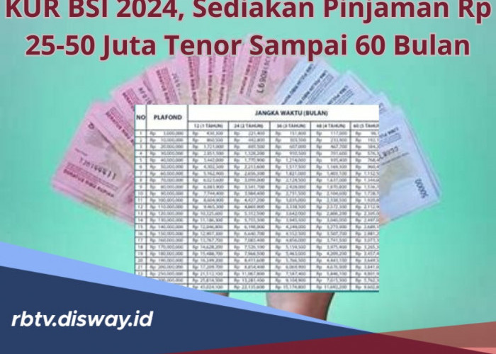 KUR BSI 2024, Sediakan Pinjaman Rp 25 Juta - Rp 50 Juta Tenor Sampai 60 Bulan, Cek Tabel Angsuran di Sini