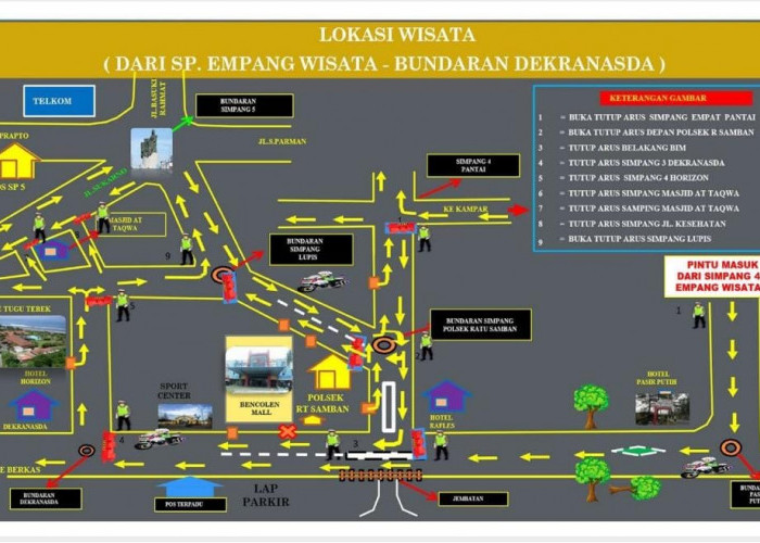 Informasi Penting. ini Rekayasa Lalu Lintas Kawasan Wisata Pantai Panjang Bengkulu Selama Libur Lebaran 1445 H